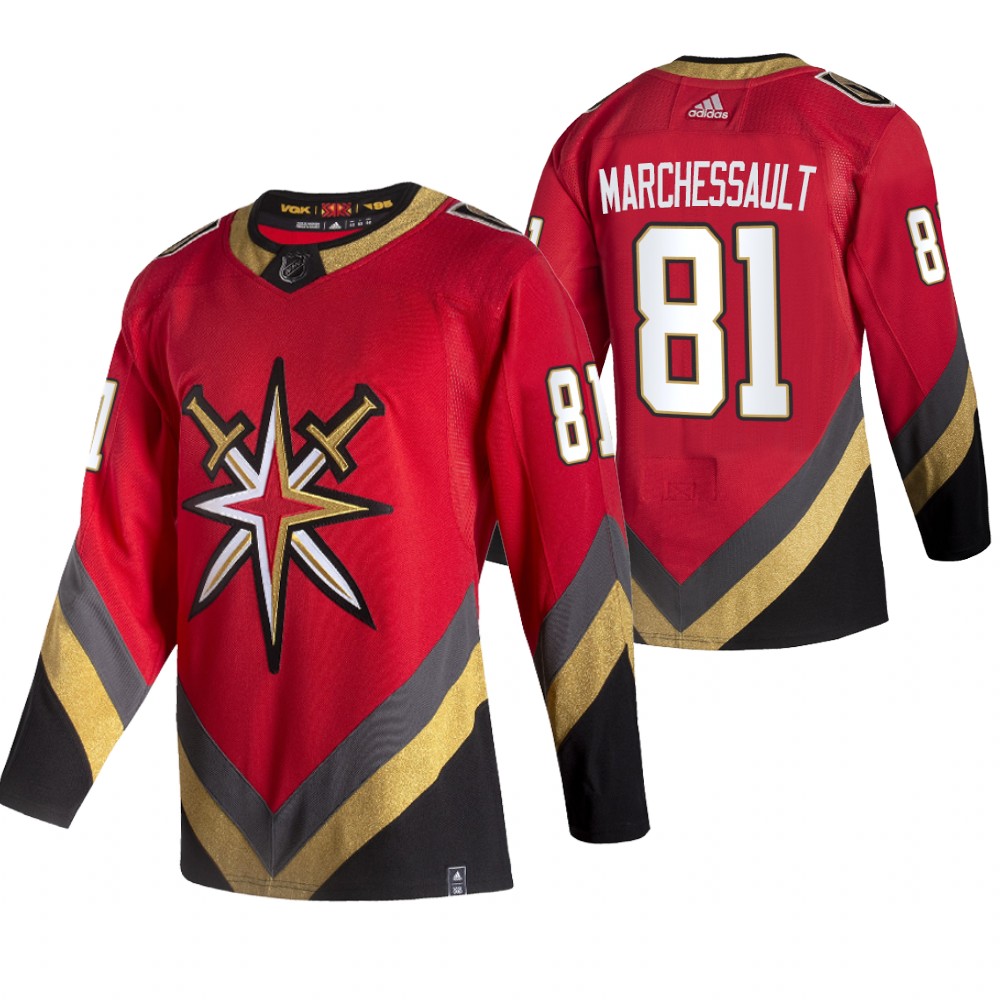 2021 Adidias Vegas Golden Knights #81 Jonathan Marchessault Red Men Reverse Retro Alternate NHL Jersey